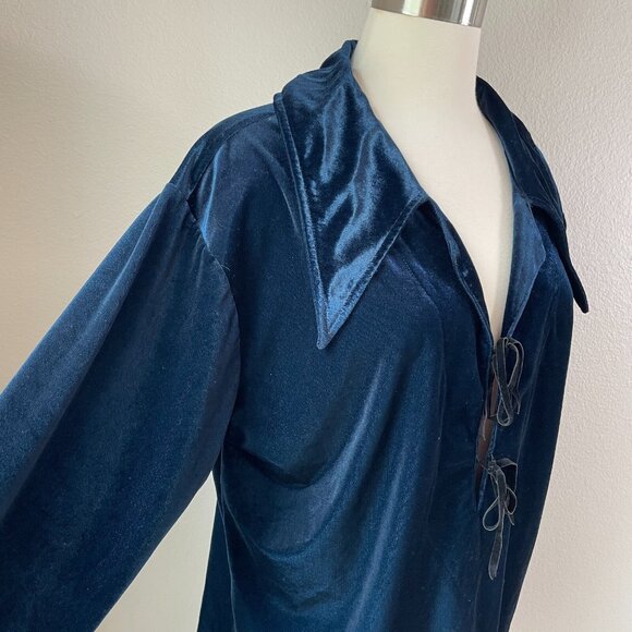 Lip Service Womens Large Top Velvet Lace Up Long Sleeve Y2K Vintage Goth - Picture 3 of 13